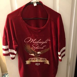 Plus Size Red Vintaged Printed T-shirt